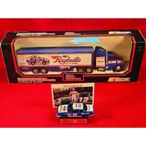 HUT STRICKLIN NASCAR TRANSPORTER BUNDLE w/MATCHING STOCKCAR & PLAYER CARD